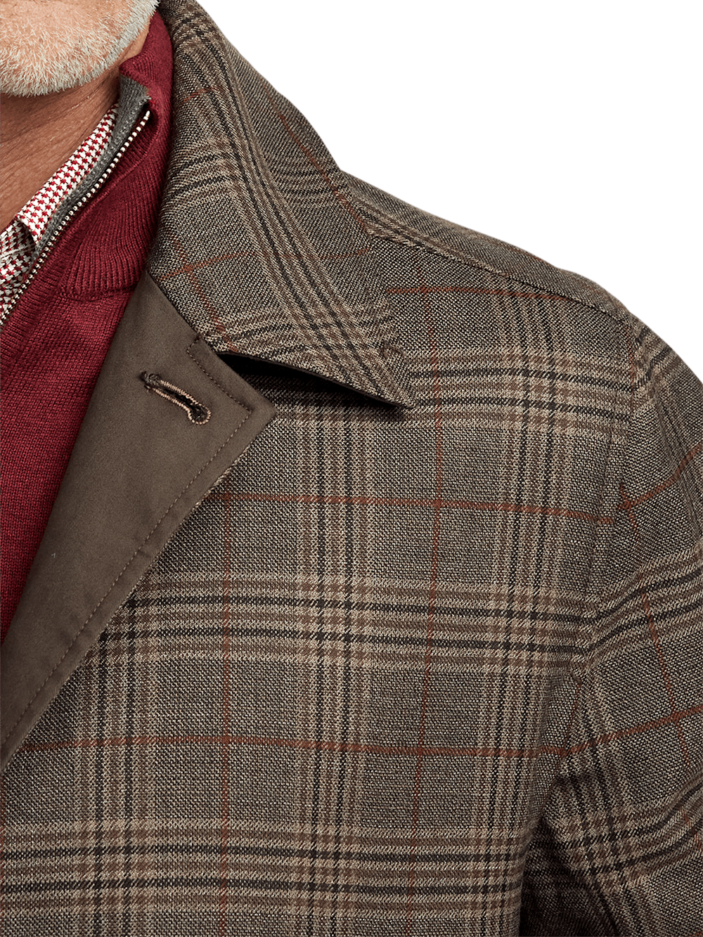 Alternate Image of Wool / Cotton Stretch Reversible Plaid Trench Coat-4