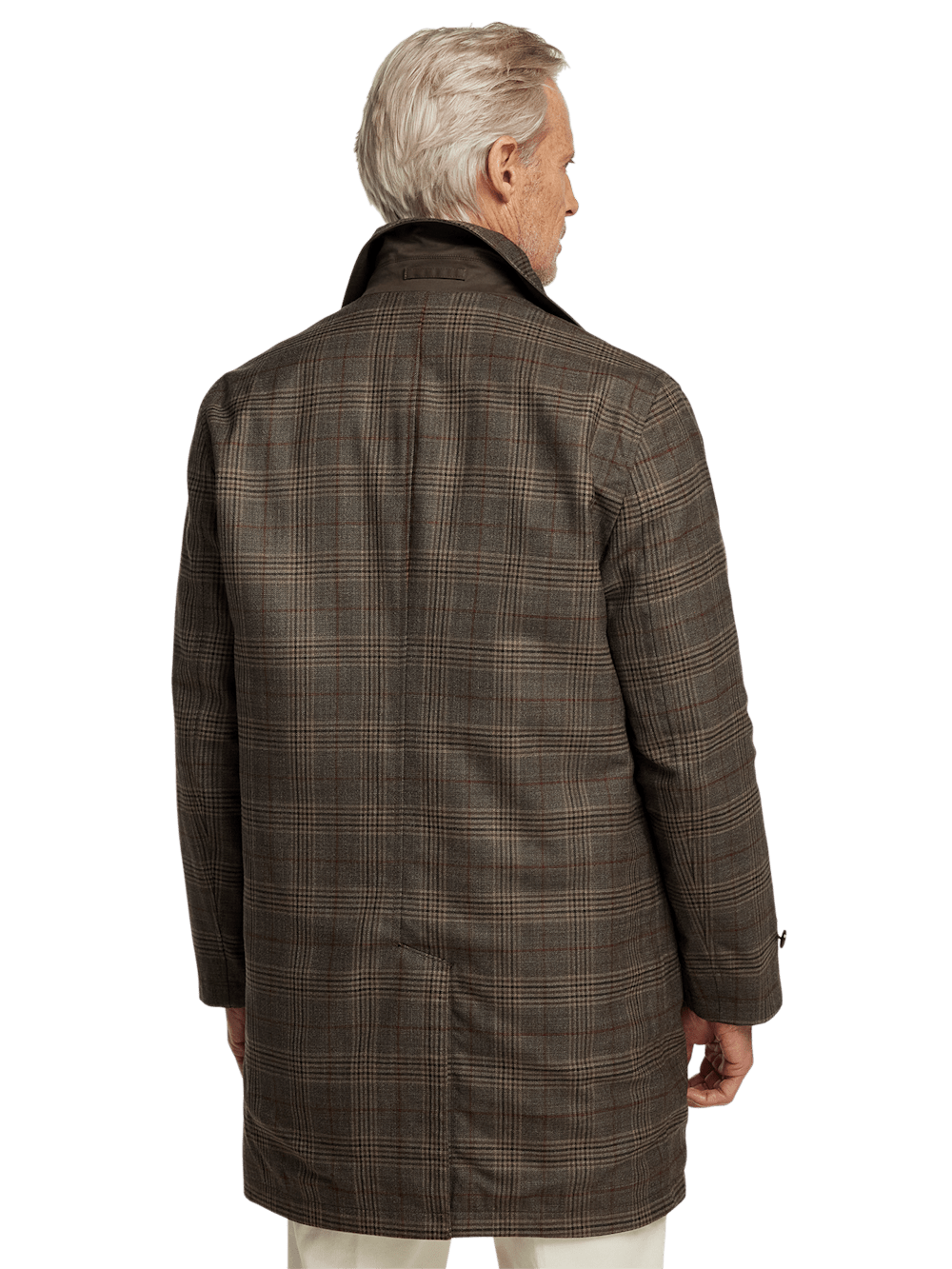 Alternate Image of Wool / Cotton Stretch Reversible Plaid Trench Coat-5