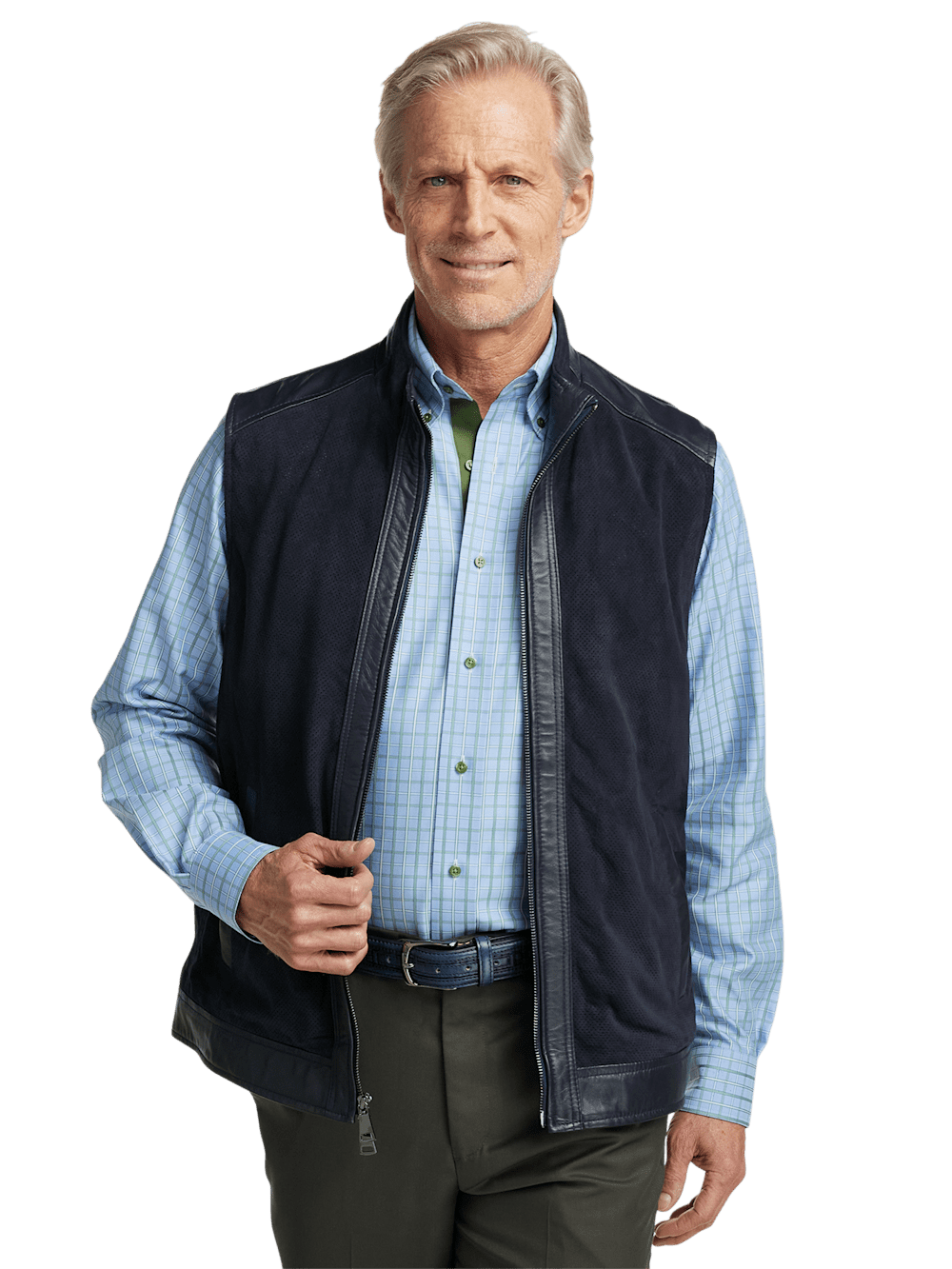 Alternate Image of Perforated Suede Vest-1