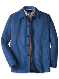 Microfiber Corduroy Shirt Jacket - Blue
