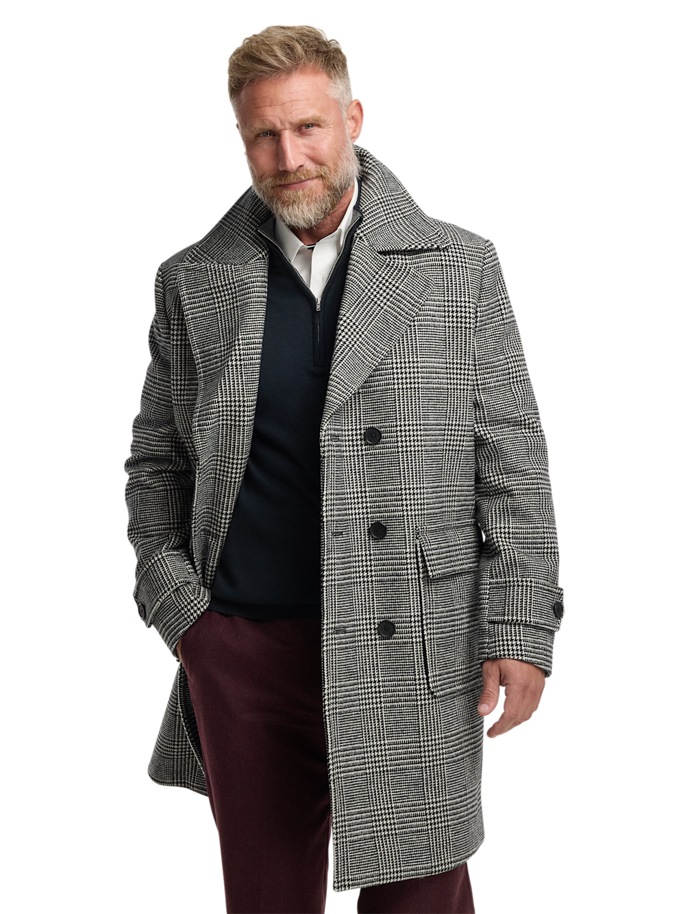 Alternate Image of Wool Blend Plaid Double Breasted Topcoat-2