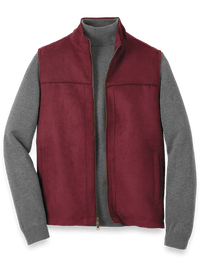 Microsuede Vest - Burgundy