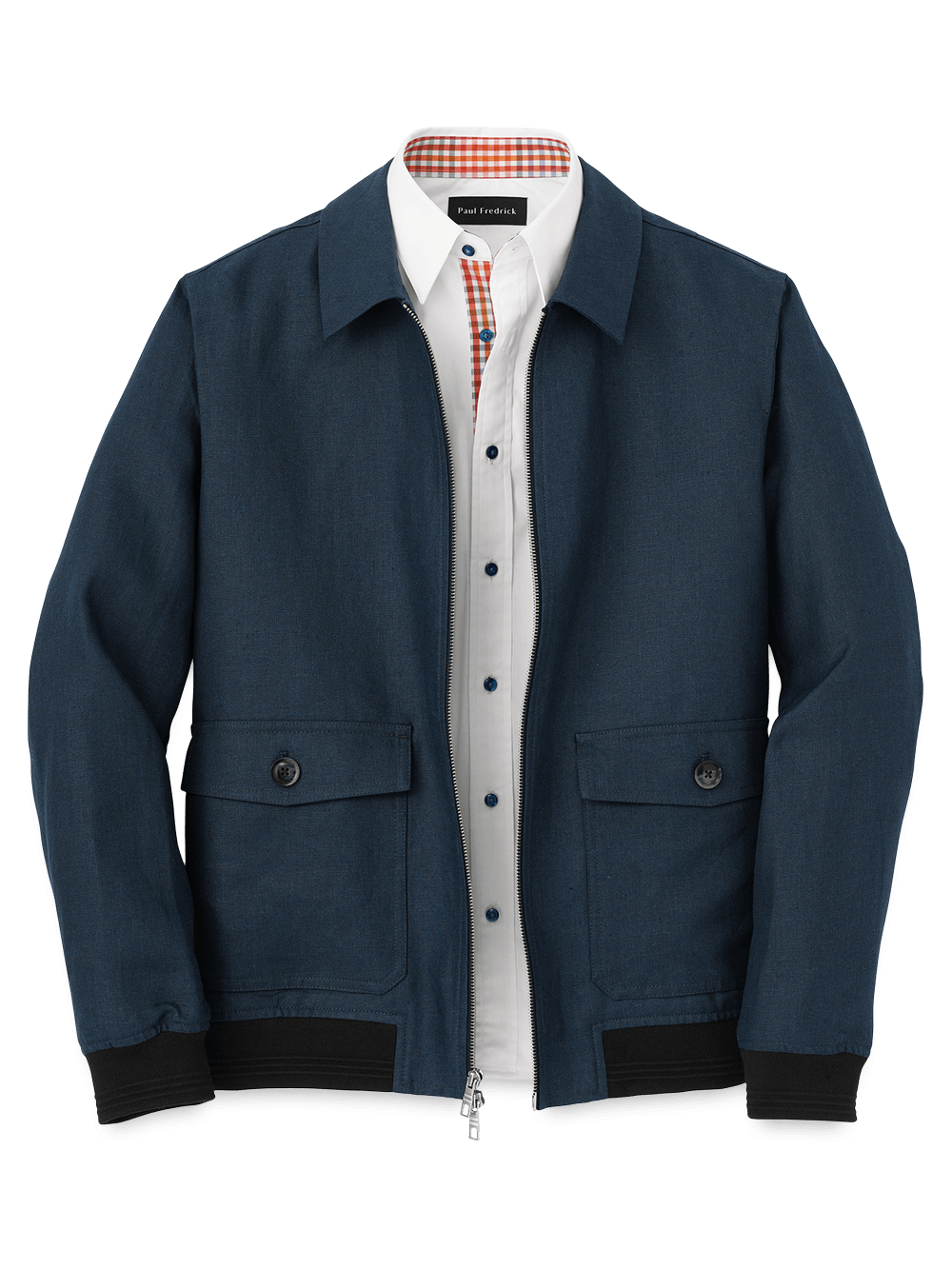 Product Image of Linen Bomber Jacket-Blue