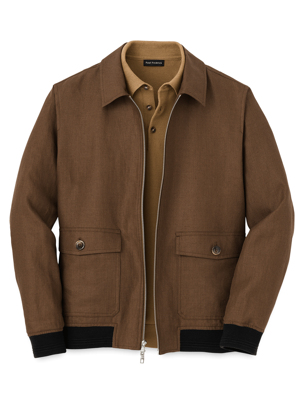 Product Image of Linen Bomber Jacket-Light Brown